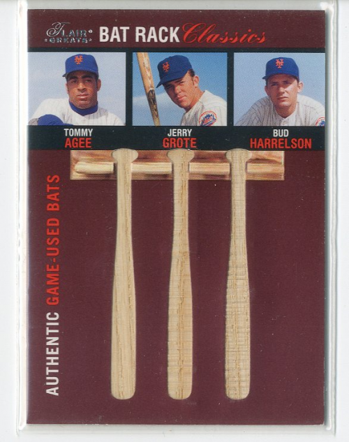 2003 Flair Greats Bat Rack Classics Trios #1 Tommy Agee/Jerry Grote/Bud Harrelson