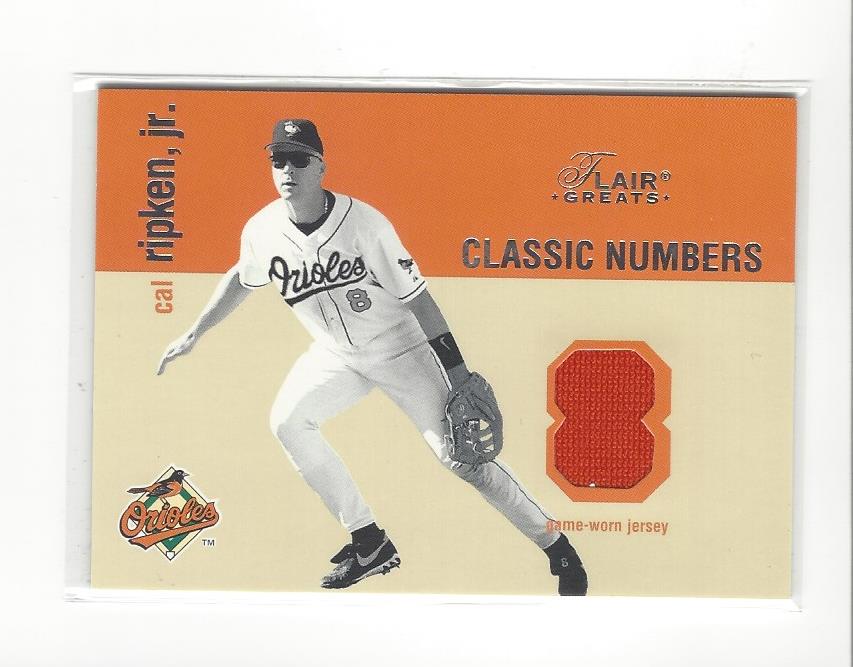 2003 Flair Greats Classic Numbers Game Used #8 Cal Ripken Jsy