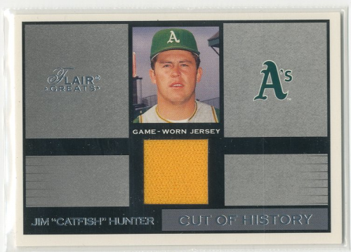 2003 Flair Greats Cut of History Game Used #9 Catfish Hunter Jsy SP/200*