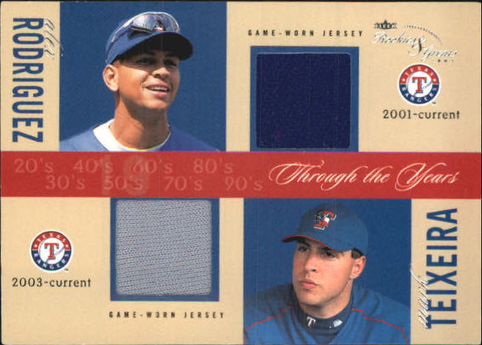 2003 Fleer Rookies and Greats Through the Years Game Used Dual #ARMT A.Rodriguez/M.Teixeira
