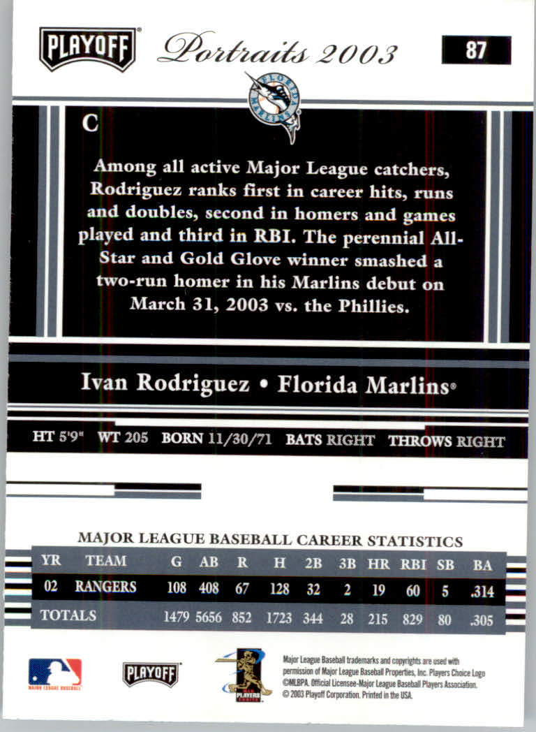2003 Playoff Portraits Baseball "Main Set" Cards #1 to #144 - Picture 173 of 287