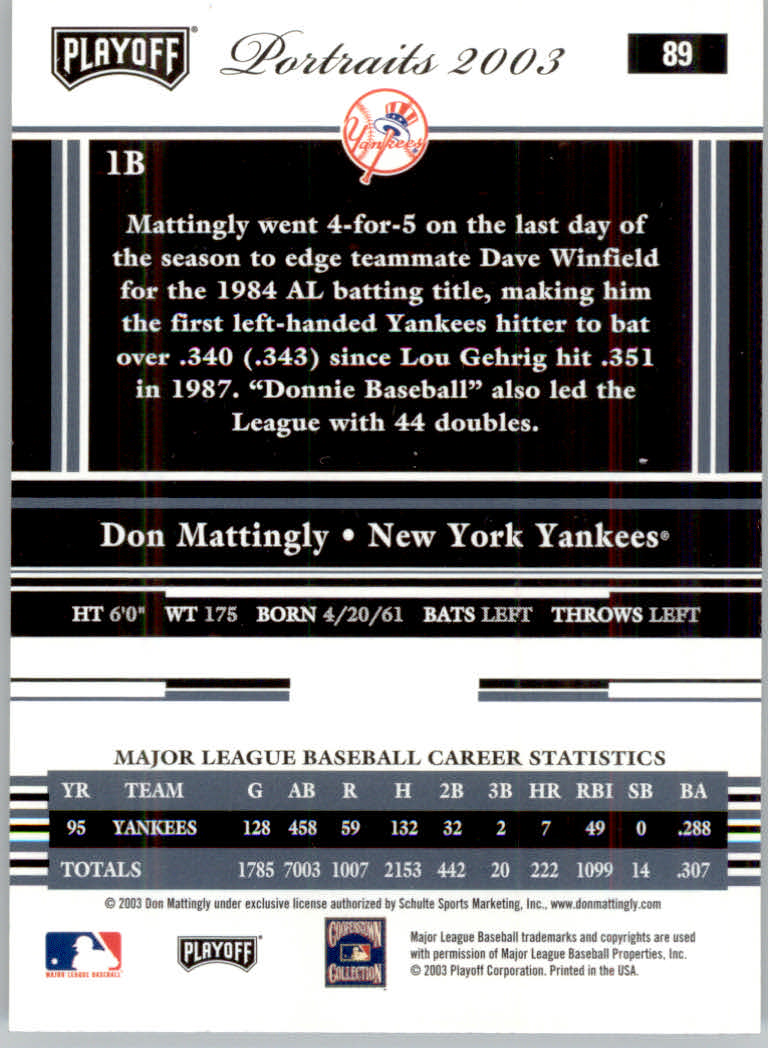 2003 Playoff Portraits Baseball "Main Set" Cards #1 to #144 - Picture 177 of 287
