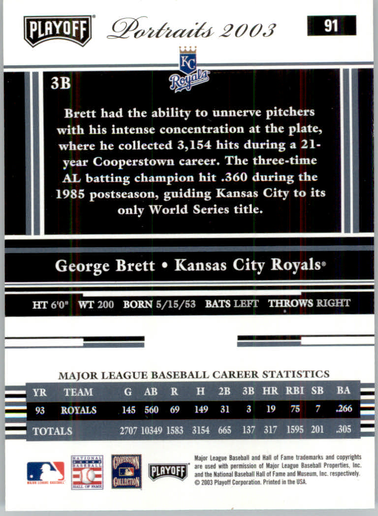 2003 Playoff Portraits Baseball "Main Set" Cards #1 to #144 - Picture 181 of 287