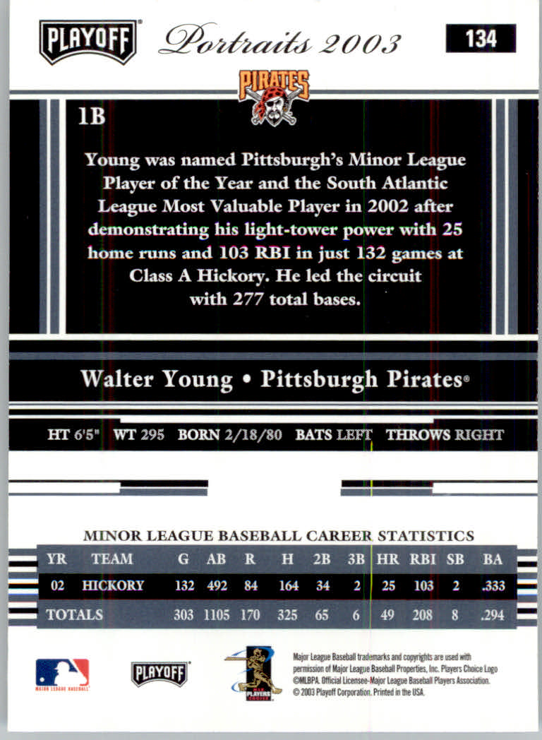 2003 Playoff Portraits Baseball "Main Set" Cards #1 to #144 - Picture 267 of 287