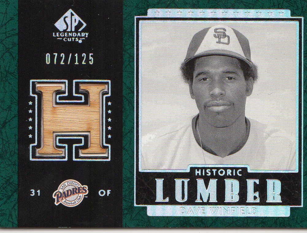 2003 SP Legendary Cuts Historic Lumber Green #DW Dave Winfield Padres/125