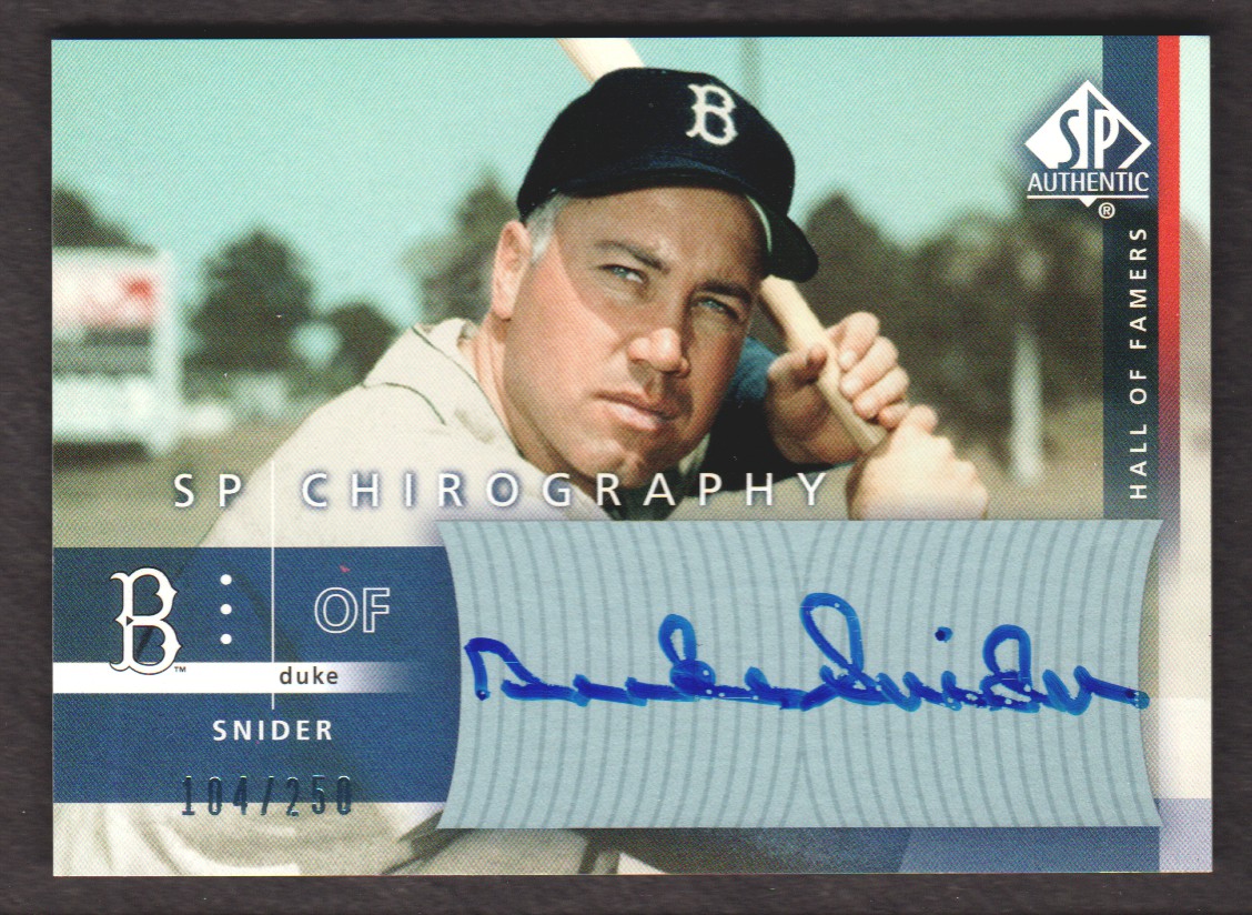 2003 SP Authentic Chirography Hall of Famers #DS Duke Snider/250