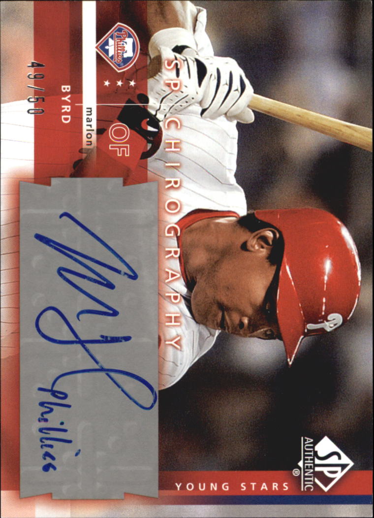 2003 SP Authentic Chirography Young Stars Silver #MB Marlon Byrd