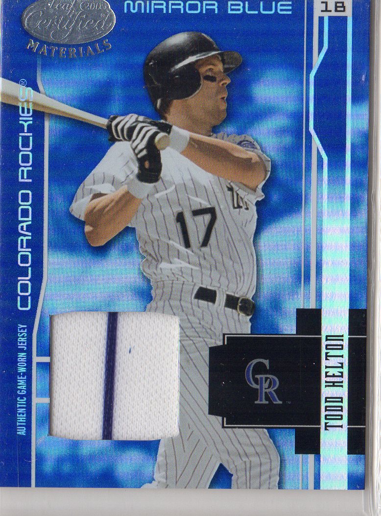 2003 Leaf Certified Materials Mirror Blue Materials #59 Todd Helton Jsy/100