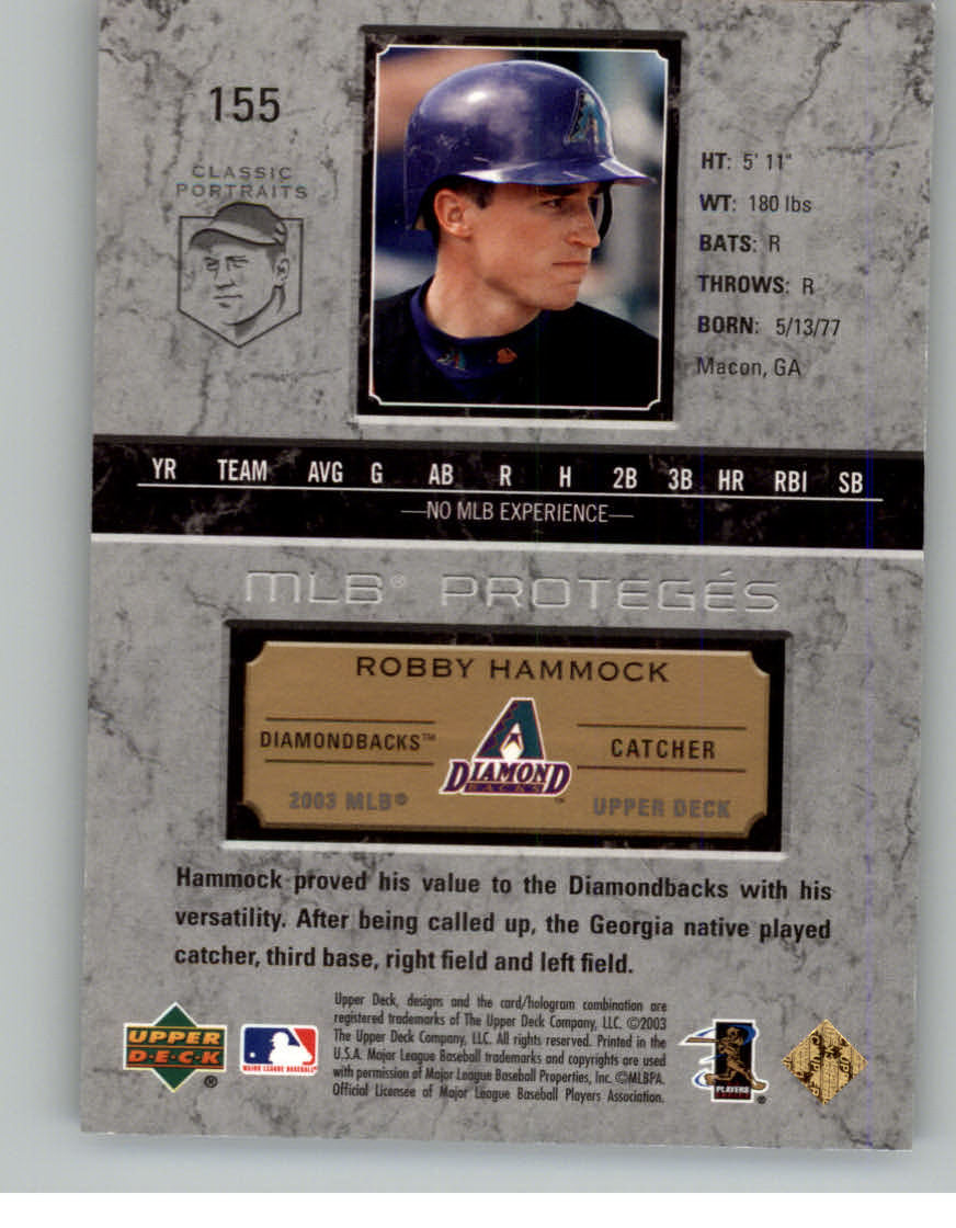 2003 Upper Deck Classic Portraits Gold #155 Robby Hammock MP back image