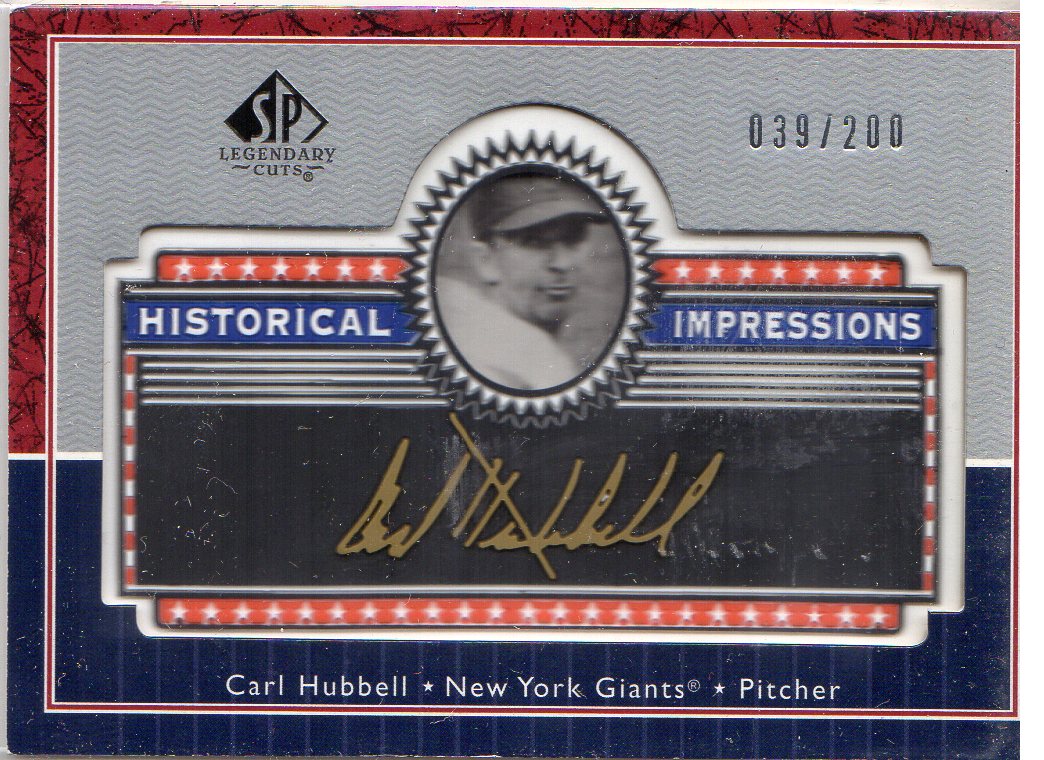 2003 SP Legendary Cuts Historical Impressions Gold 200 #CH Carl Hubbell