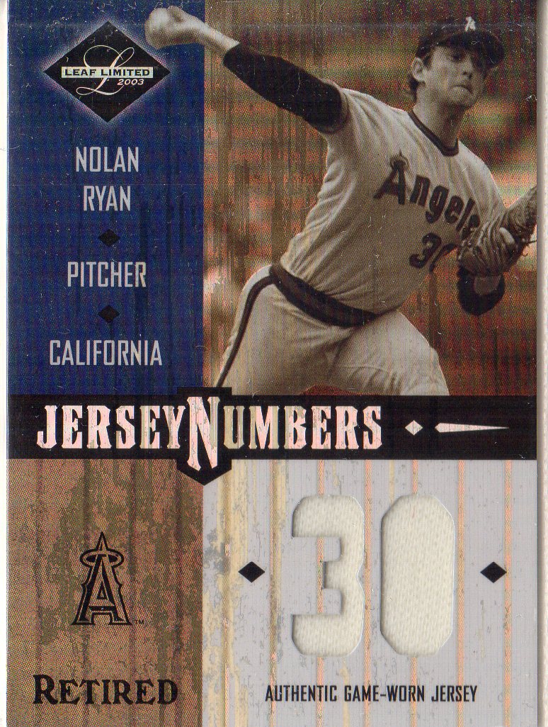 2003 Leaf Limited Jersey Numbers Retired #2 Nolan Ryan Angels/30