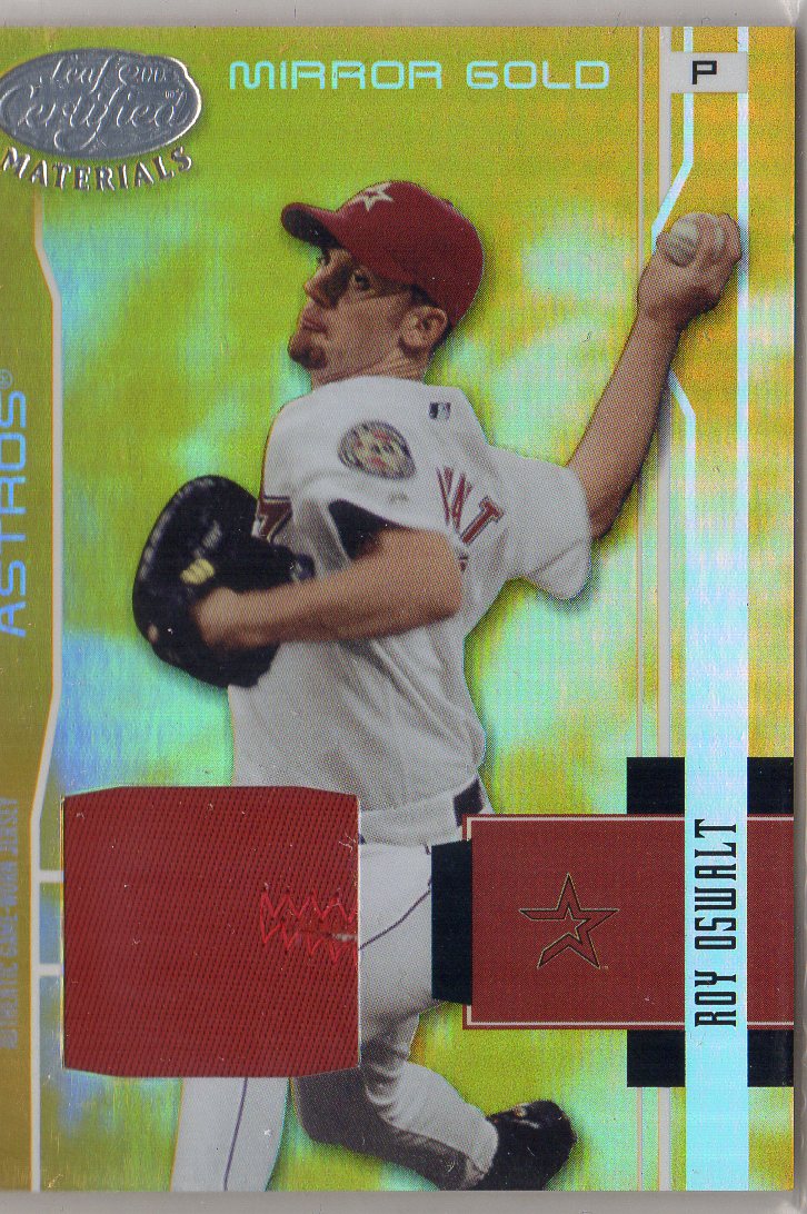 2003 Leaf Certified Materials Mirror Gold Materials #70 Roy Oswalt Jsy
