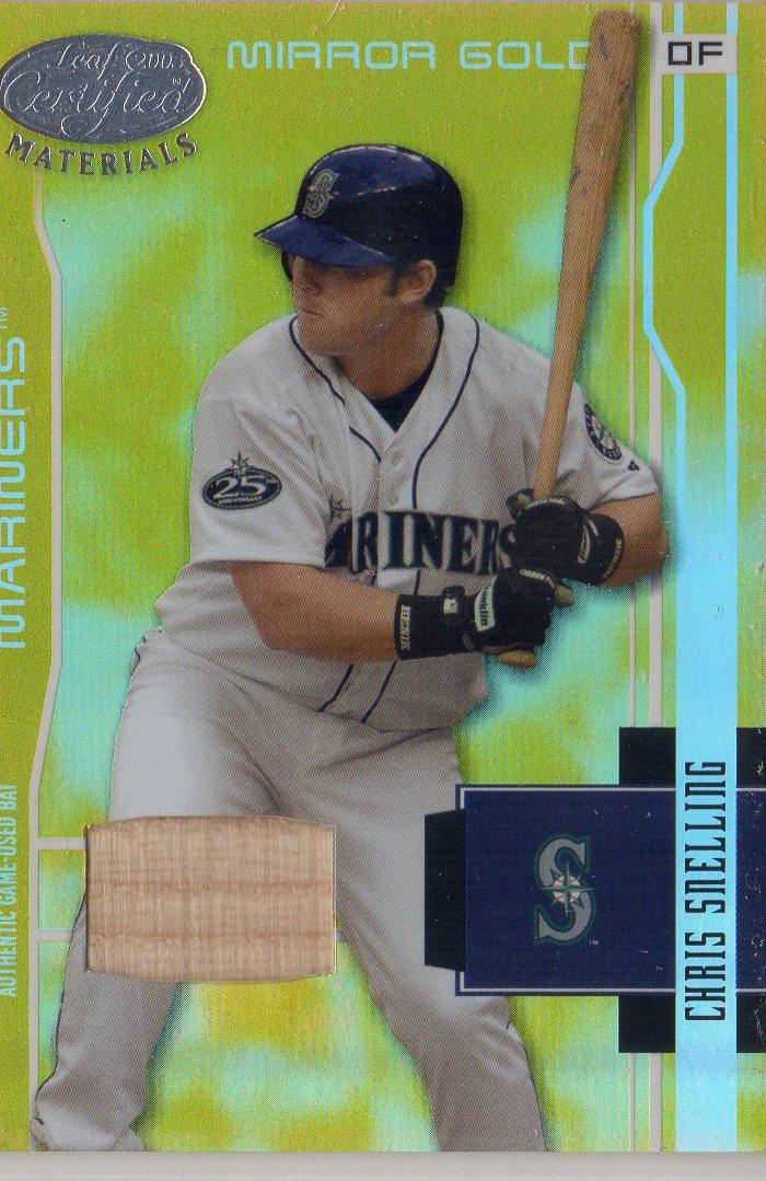 2003 Leaf Certified Materials Mirror Gold Materials #166 Chris Snelling Bat