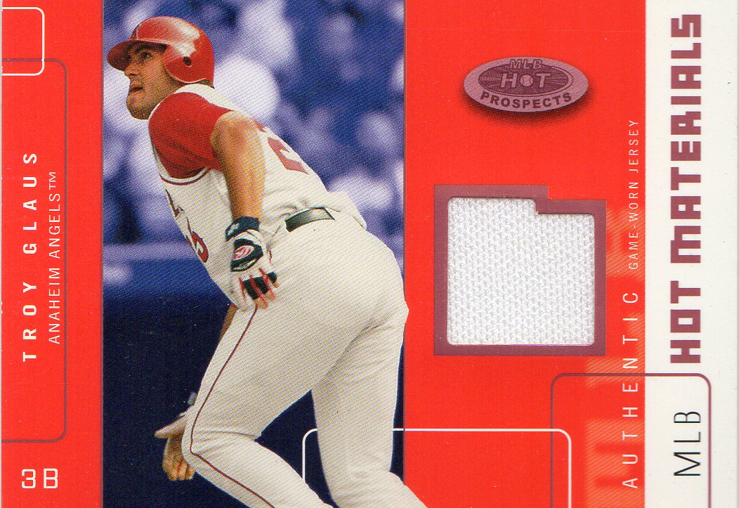 2003 Hot Prospects MLB Red Hot Materials #TG Troy Glaus Jsy