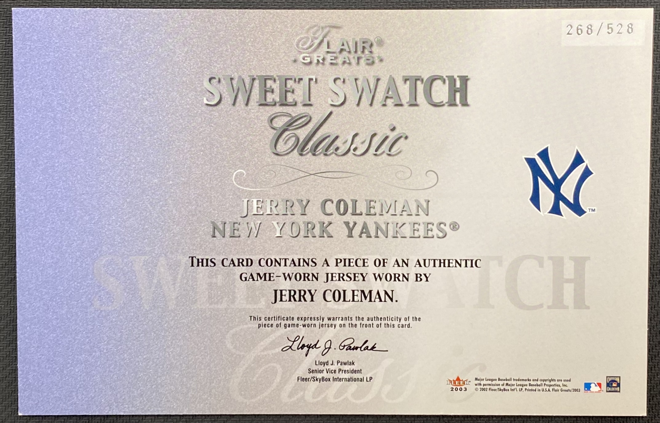 2003 FLAIR GREATS SWEET SWATCH CLASSIC JERSEY BASEBALL ASSORTED SINGLES U-PICK - Picture 9 of 32