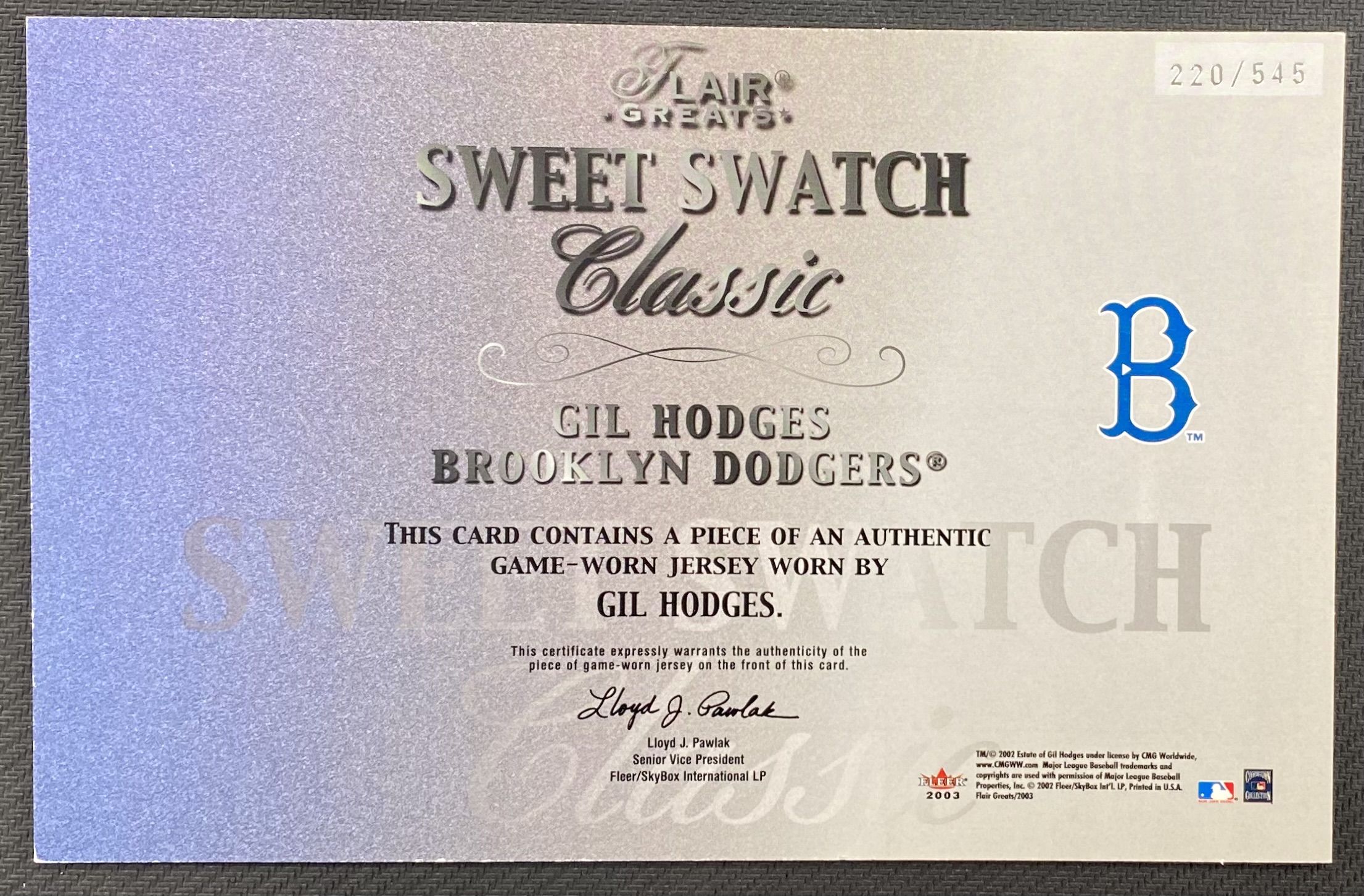 2003 FLAIR GREATS SWEET SWATCH CLASSIC JERSEY BASEBALL ASSORTED SINGLES U-PICK - Picture 15 of 32