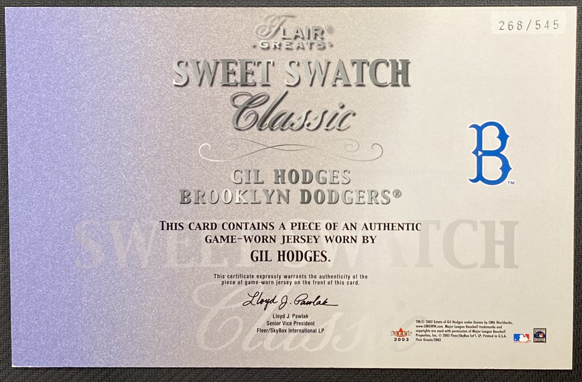 2003 FLAIR GREATS SWEET SWATCH CLASSIC JERSEY BASEBALL ASSORTED SINGLES U-PICK - Picture 13 of 32