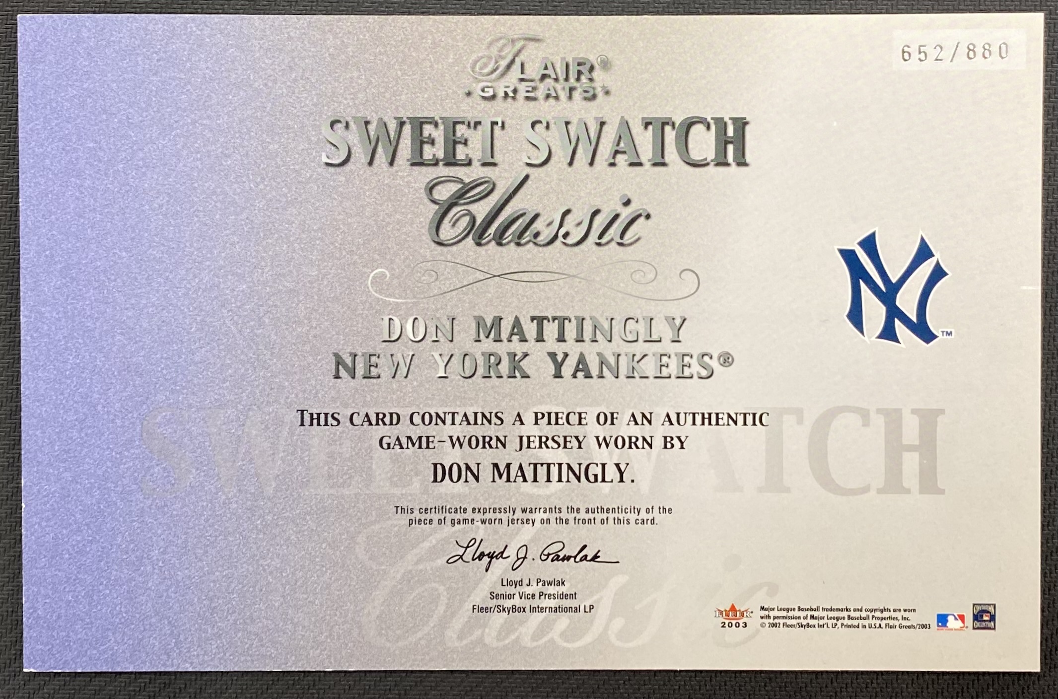 2003 FLAIR GREATS SWEET SWATCH CLASSIC JERSEY BASEBALL ASSORTED SINGLES U-PICK - Picture 19 of 32