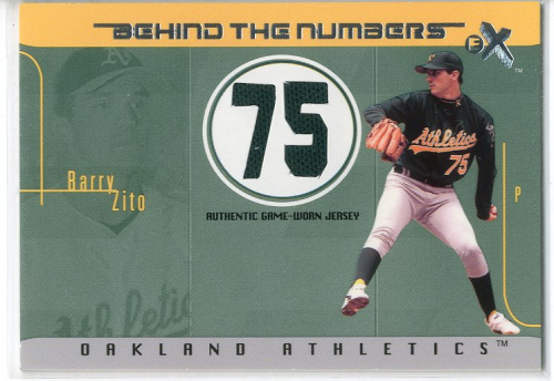 2003 E-X Behind the Numbers Game Jersey Number #BZ Barry Zito/75