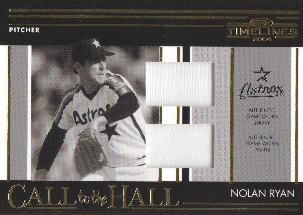 2004 Donruss Timelines Call to the Hall Material Combo #16 Nolan Ryan Jsy-Pants