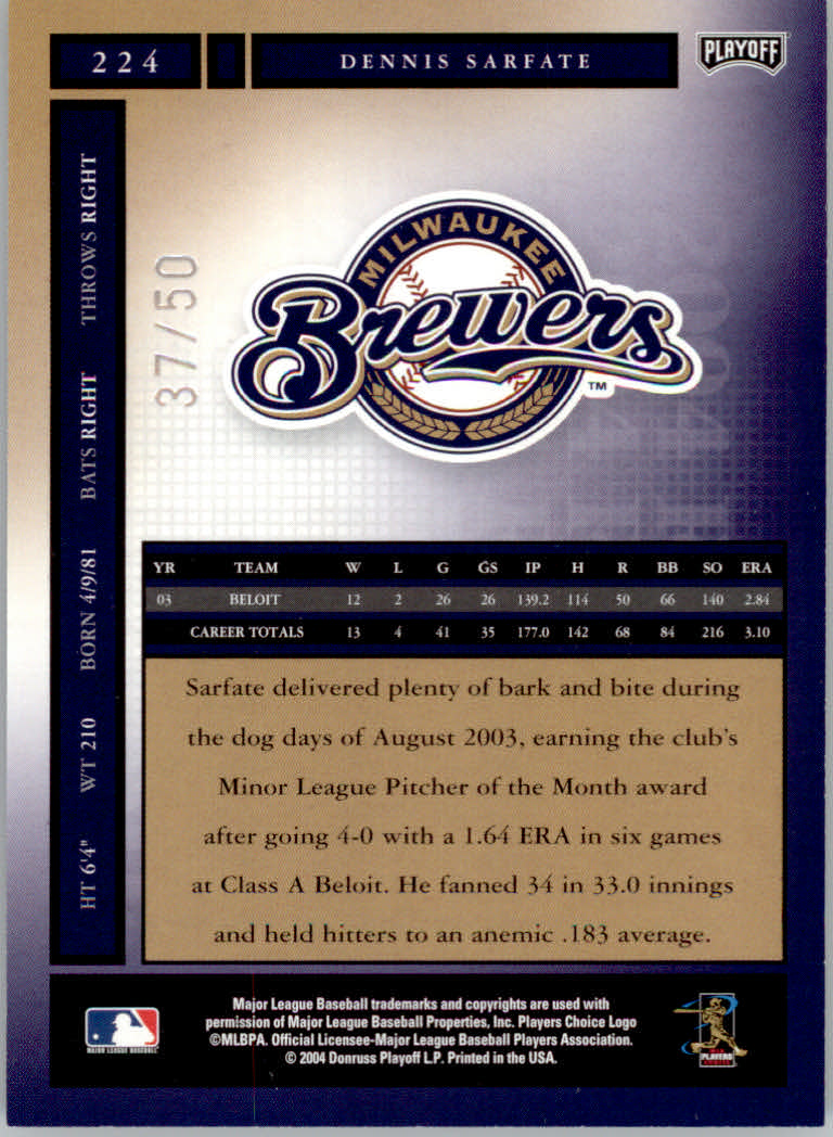 2004 Playoff Honors Baseball "Credits" Parallel Cards - Imagen 17 de 17