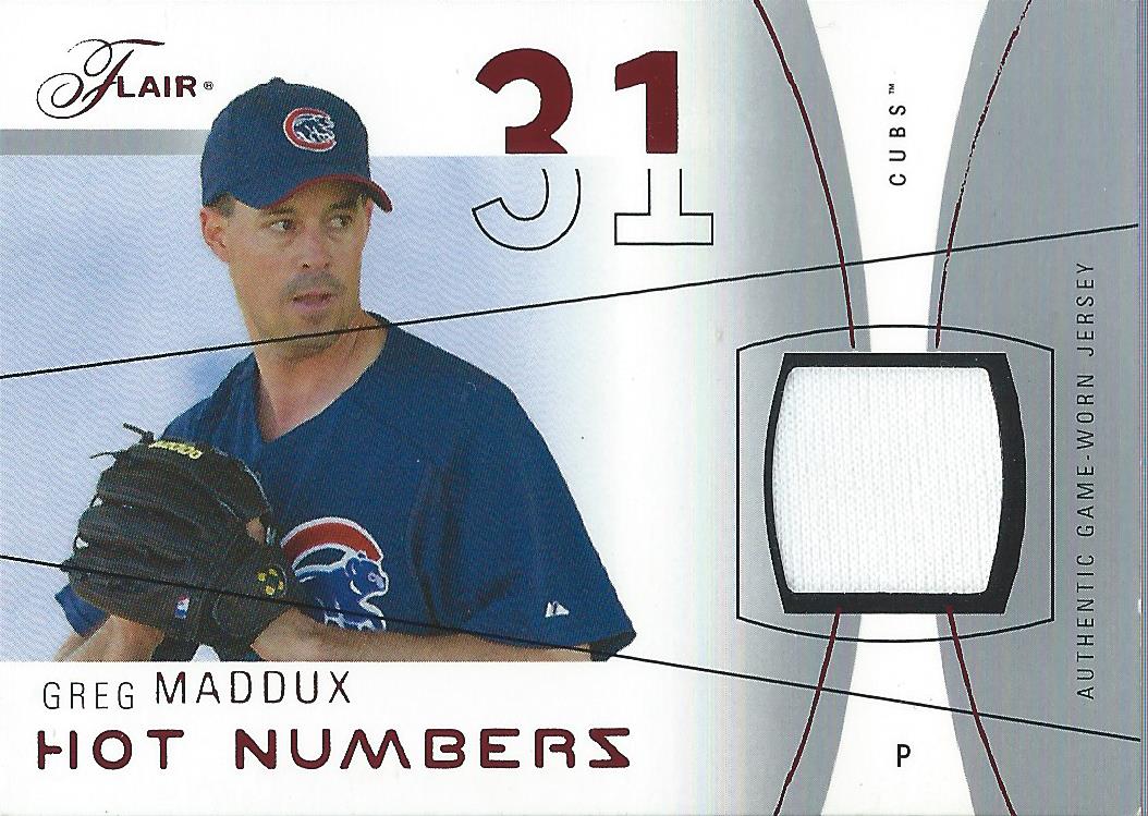 2004 Flair Hot Numbers Game Used Red #GM Greg Maddux