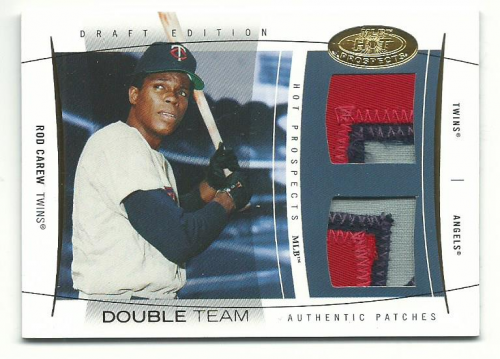 2004 Hot Prospects Draft Double Team Patch #RCA Rod Carew Angels-Twins