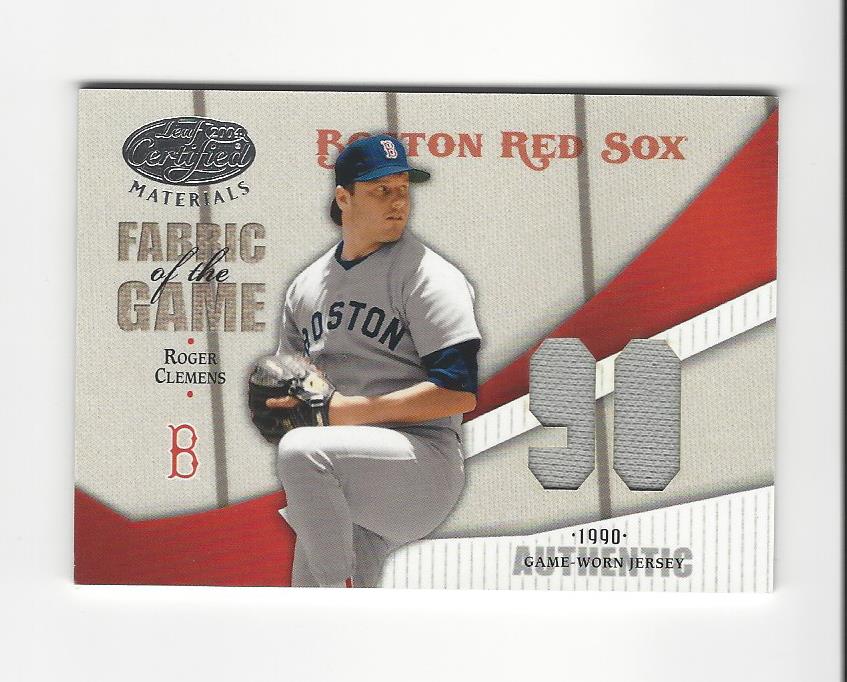 2004 Leaf Certified Materials Fabric of the Game Jersey Year #105 Roger Clemens Sox Jsy/90