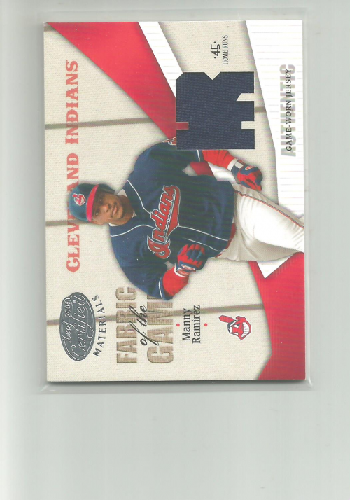 2004 Leaf Certified Materials Fabric of the Game Stats #177 Manny Ramirez Jsy/45