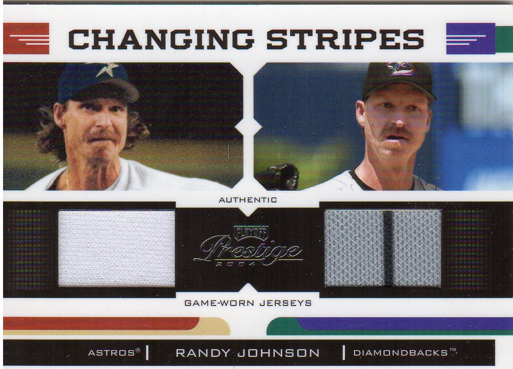 2004 Playoff Prestige Changing Stripes Dual Jersey #7 R.Johnson Astros-D'backs