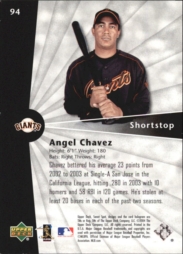 2004 Sweet Spot Wood #94 Angel Chavez SB back image