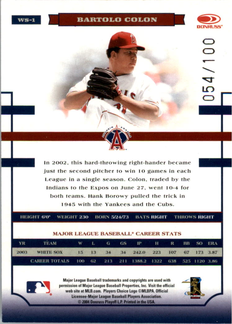 Donruss World Series HoloFoil 2004 #d/100 tú eliges - Imagen 3 de 69