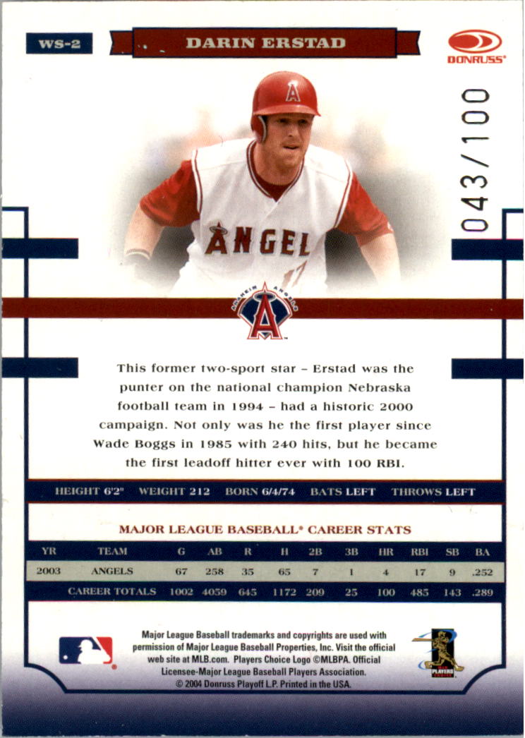 Donruss World Series HoloFoil 2004 #d/100 tú eliges - Imagen 5 de 69