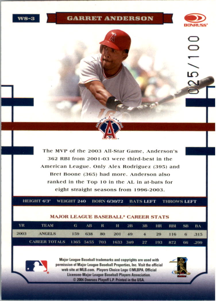 Donruss World Series HoloFoil 2004 #d/100 tú eliges - Imagen 7 de 69