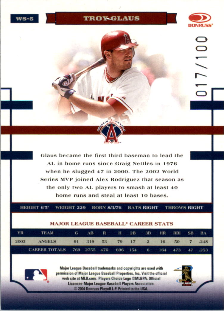 Donruss World Series HoloFoil 2004 #d/100 tú eliges - Imagen 9 de 69