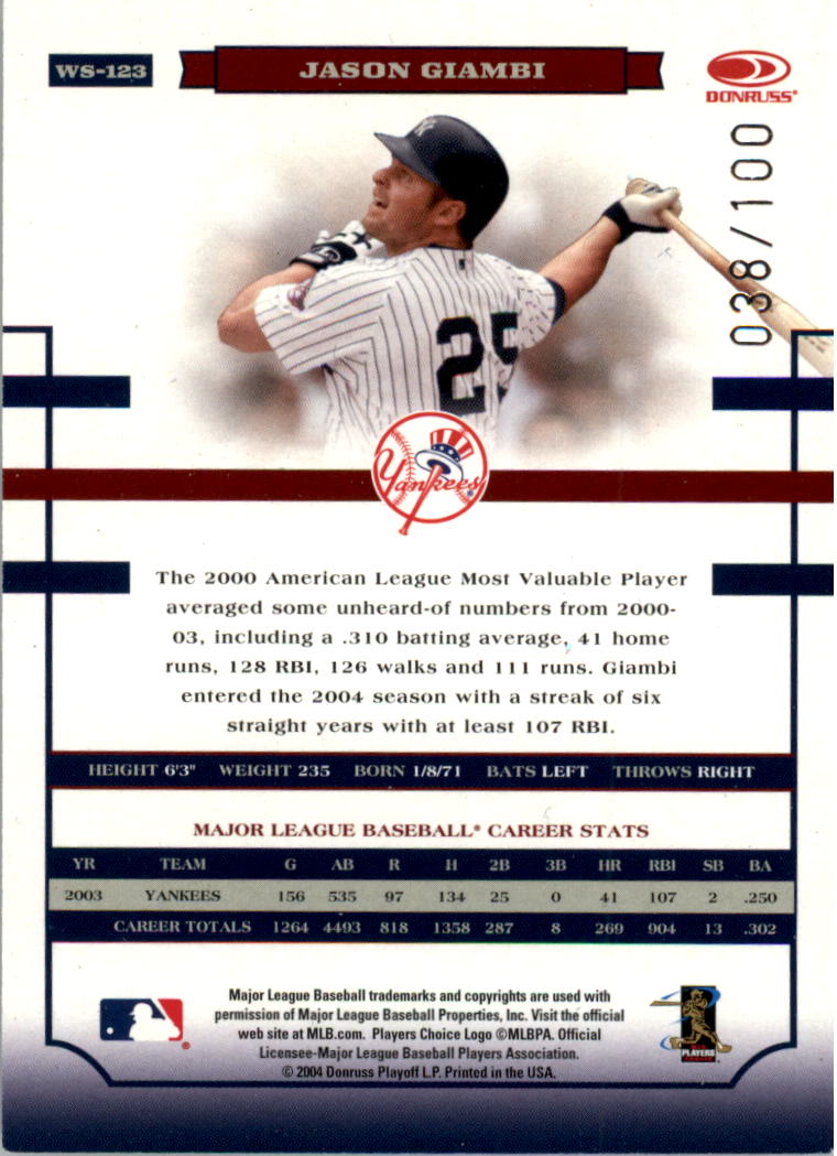 Donruss World Series HoloFoil 2004 #d/100 tú eliges - Imagen 43 de 69