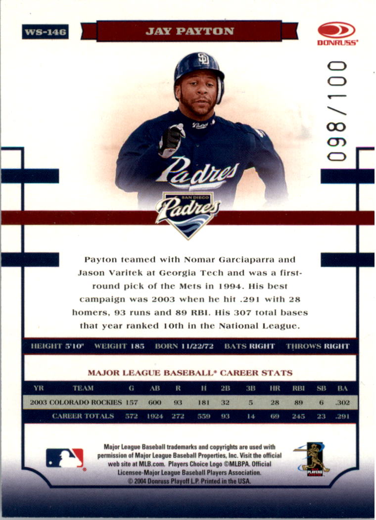 Donruss World Series HoloFoil 2004 #d/100 tú eliges - Imagen 47 de 69