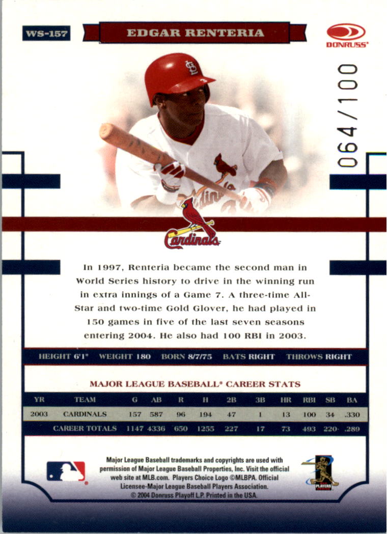 Donruss World Series HoloFoil 2004 #d/100 tú eliges - Imagen 51 de 69