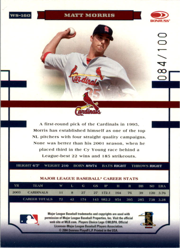 Donruss World Series HoloFoil 2004 #d/100 tú eliges - Imagen 53 de 69