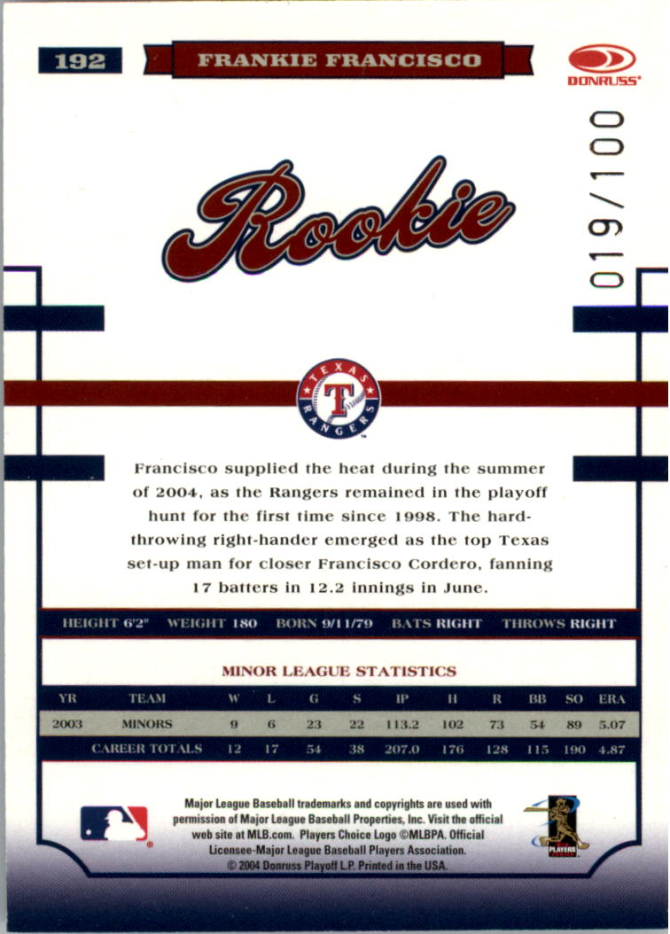Donruss World Series HoloFoil 2004 #d/100 tú eliges - Imagen 67 de 69