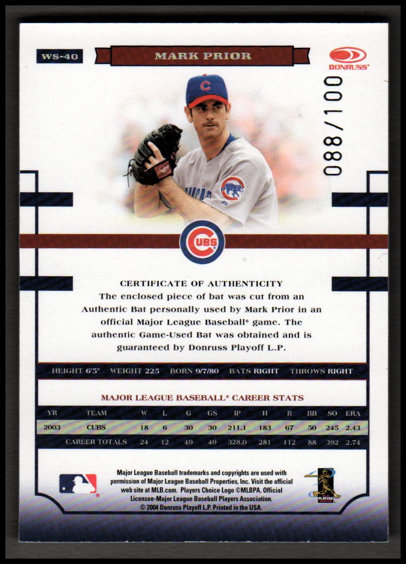 2004 Donruss World Series Material Bat YOU PICK - Picture 7 of 37