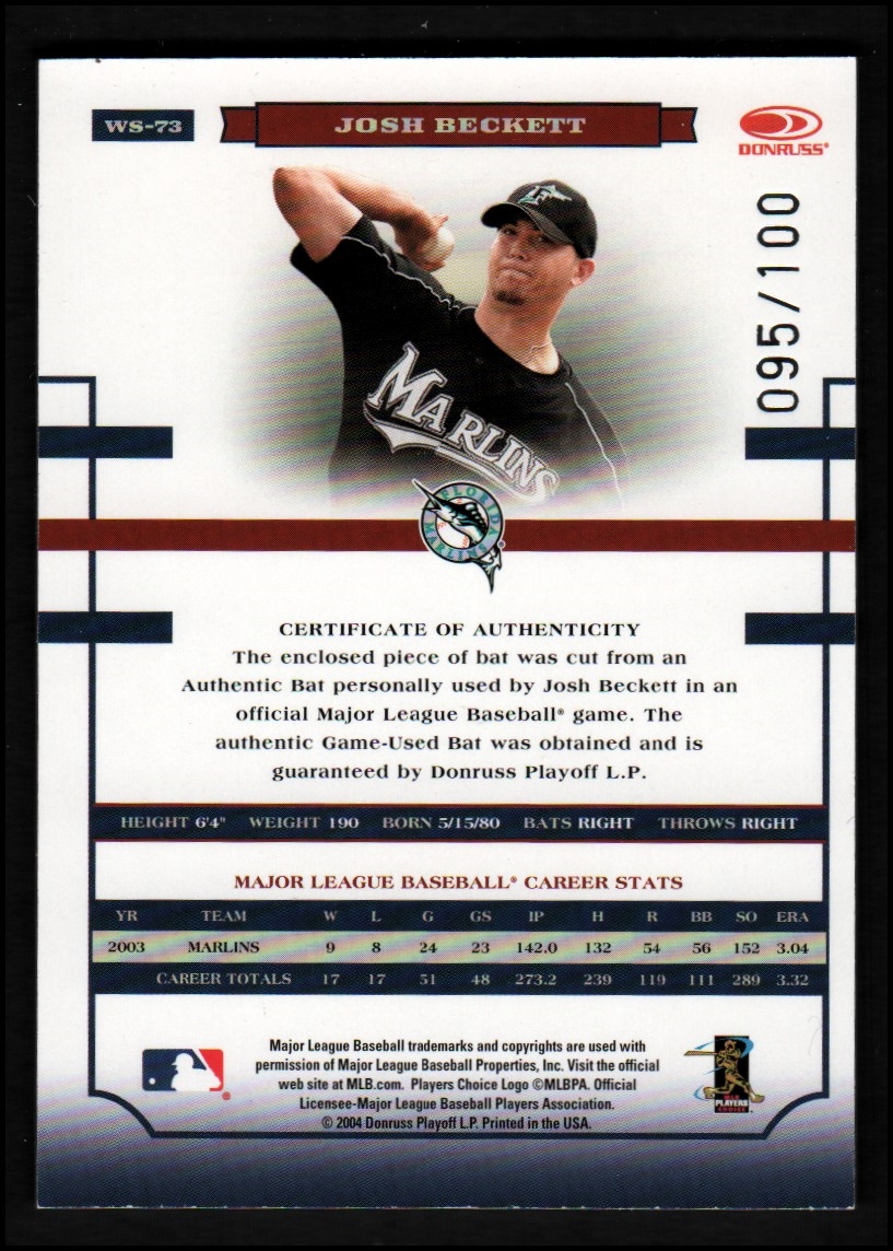 2004 Donruss World Series Material Bat YOU PICK - Picture 15 of 37
