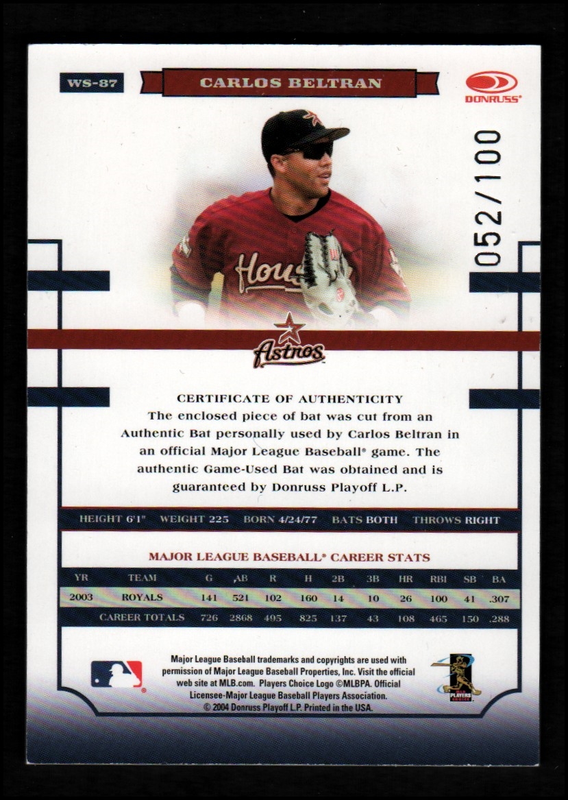 2004 Donruss World Series Material Bat YOU PICK - Picture 19 of 37