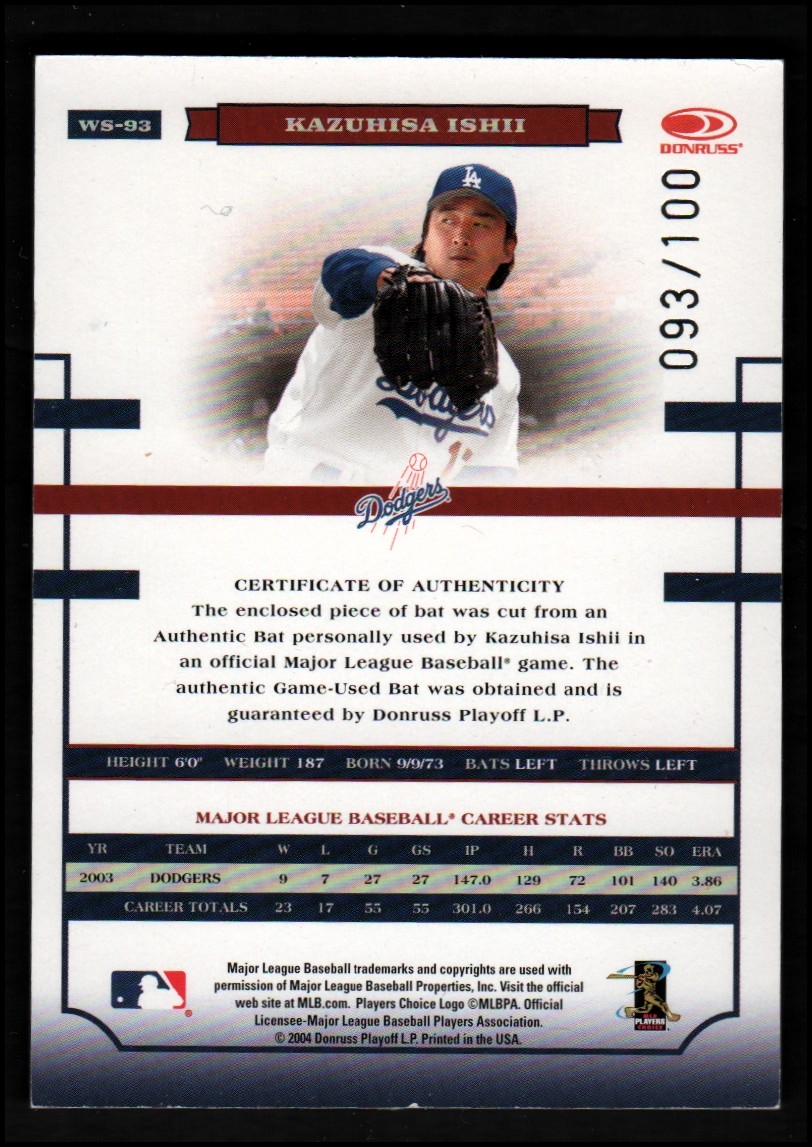 2004 Donruss World Series Material Bat YOU PICK - Picture 21 of 37