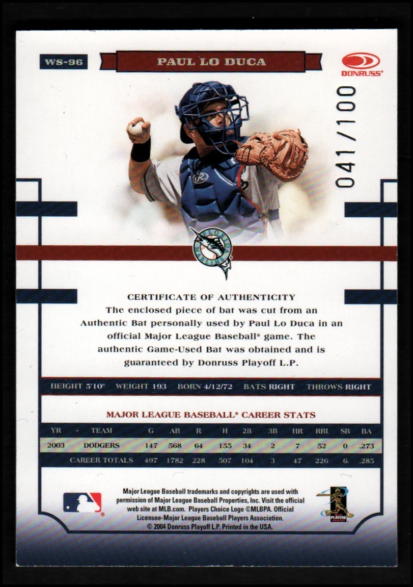 2004 Donruss World Series Material Bat YOU PICK - Picture 23 of 37