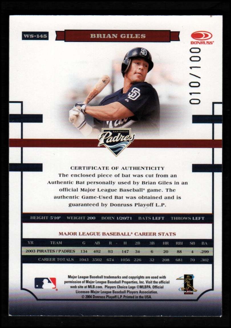 2004 Donruss World Series Material Bat YOU PICK - Picture 29 of 37