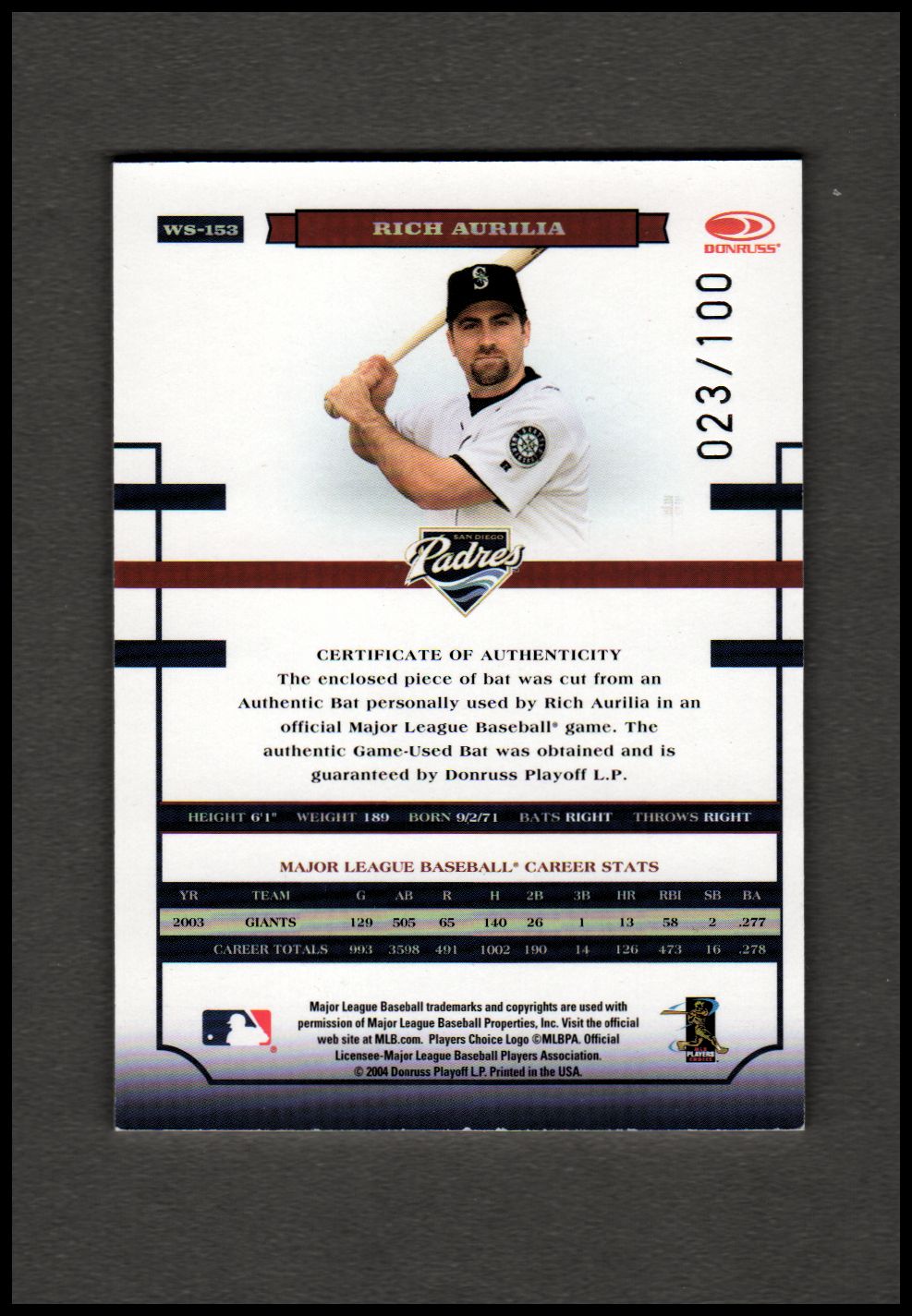 2004 Donruss World Series Material Bat YOU PICK - Picture 31 of 37