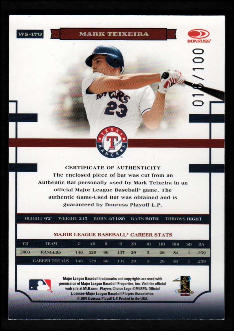 2004 Donruss World Series Material Bat YOU PICK - Picture 35 of 37