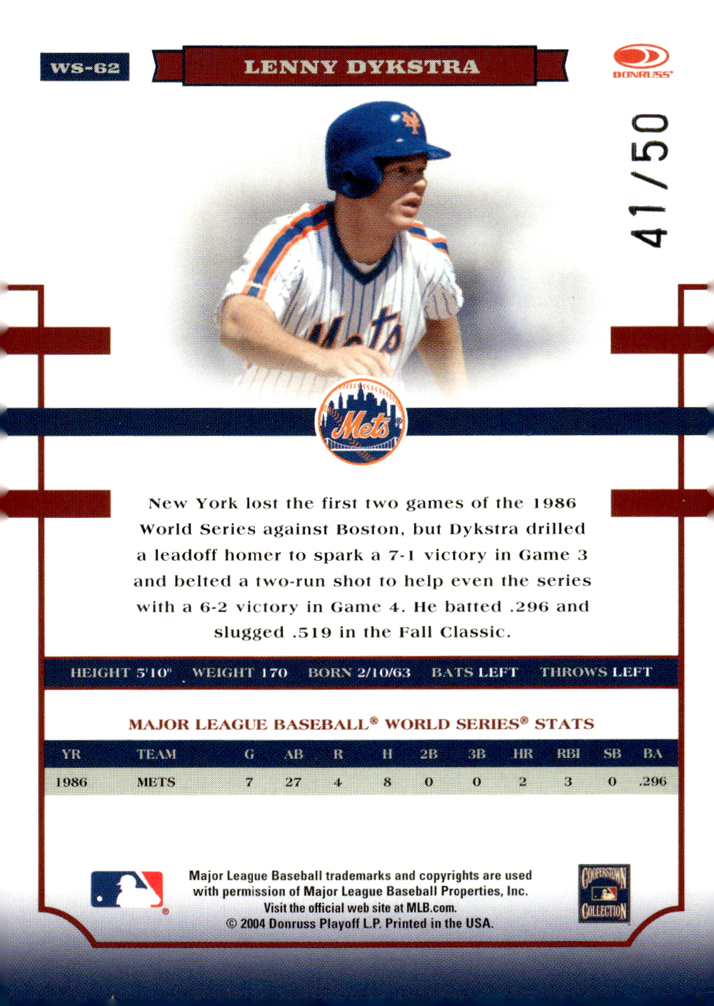 2004 DONRUSS WORLD SERIES BLUE HOLOFOIL 50 BASEBALL ASSORTED SINGLES U-PICK - Picture 5 of 11