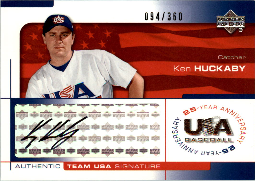 2004 USA Baseball 25th Anniversary Signatures Black Ink #HUCK Ken Huckaby/360